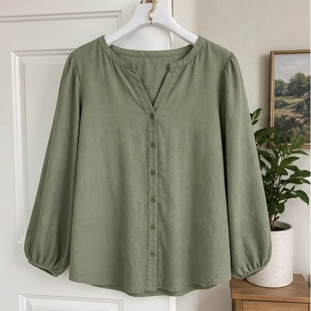 Sage Ruffle Blouse